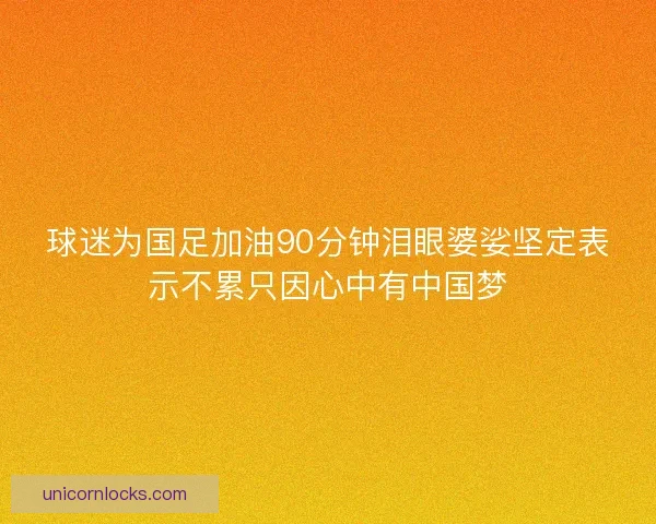 球迷为国足加油90分钟泪眼婆娑坚定表示不累只因心中有中国梦